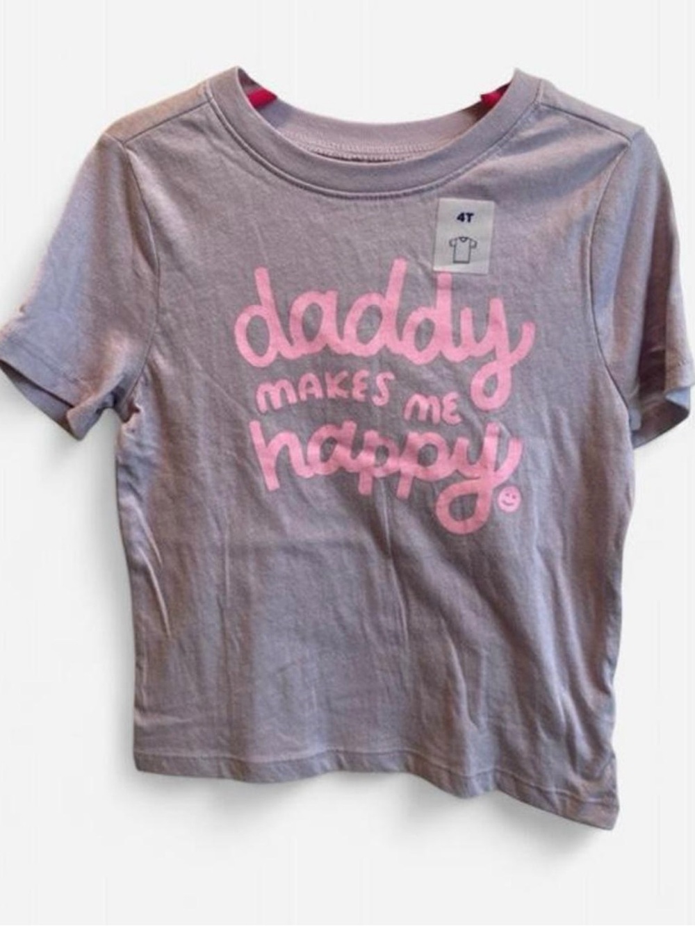 Girls' Lilac Tee with Pink 'daddy makes me happy' Graphic